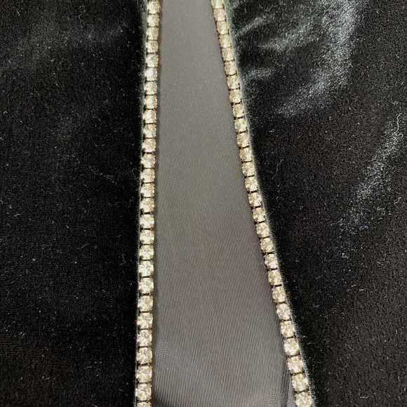 Vtg JBS Velvet Jacket Womens Size 10 Rhinestone Open Front Black Evening Party - Picture 4 of 10